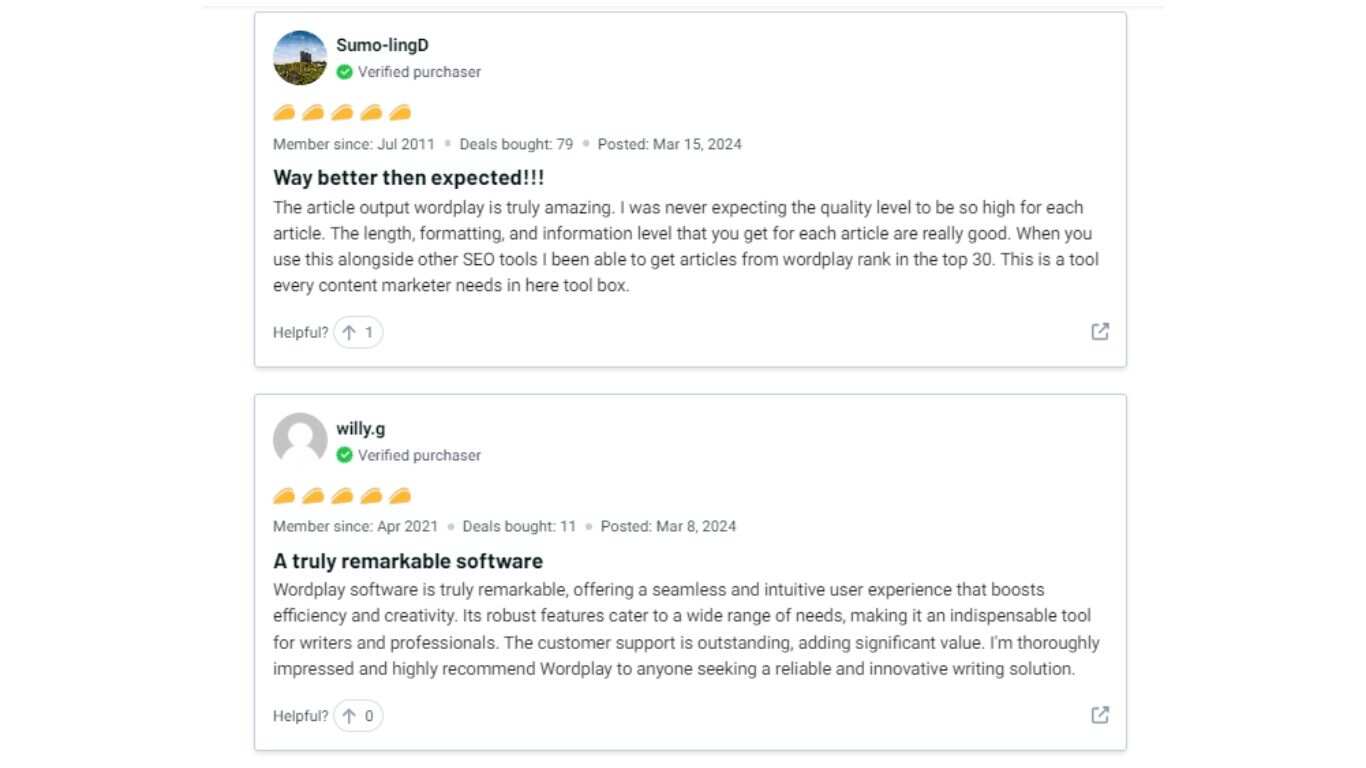 wordplay customers review